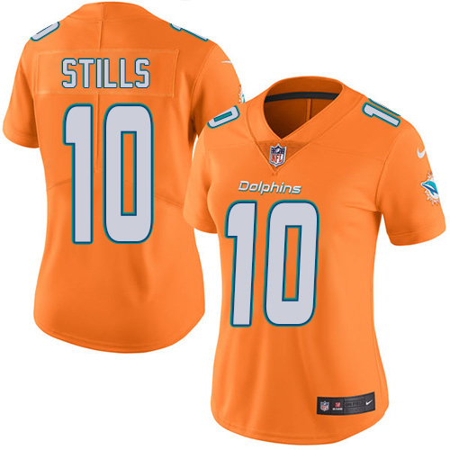 Women's Limited Kenny Stills Nike Jersey Orange - #10 Rush NFL Miami Dolphins